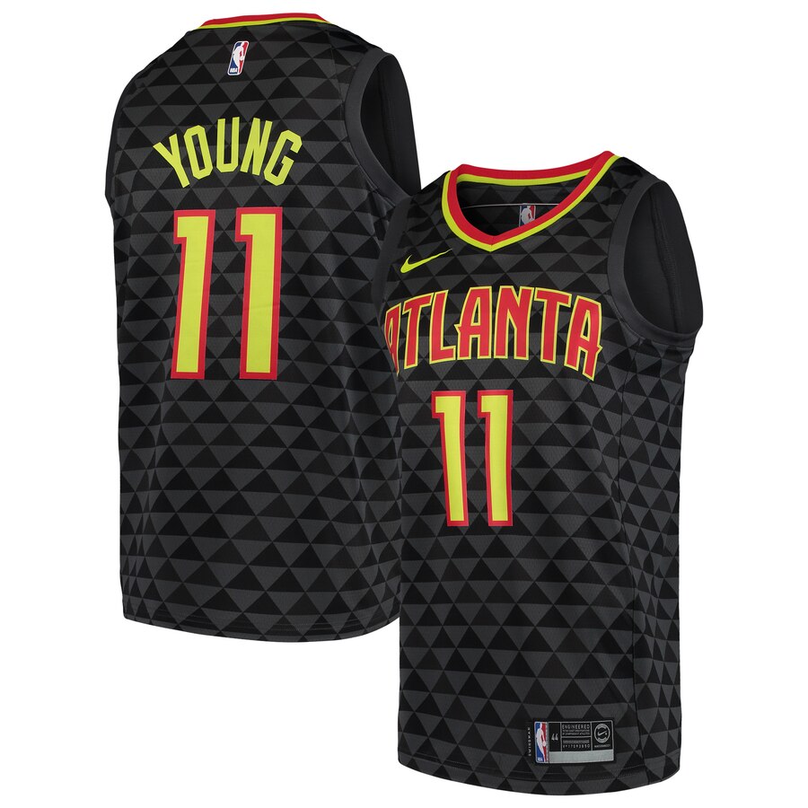 Men's Atlanta Hawks #11 Trae Young Black Stitched NBA Jersey